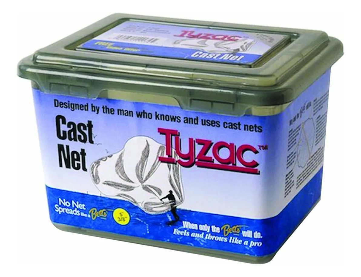 Red de Lanzamiento Betts Tyzac Nylon Transparente y Azul 1cm Malla - Pesca Deportiva Profesional y Recreativa