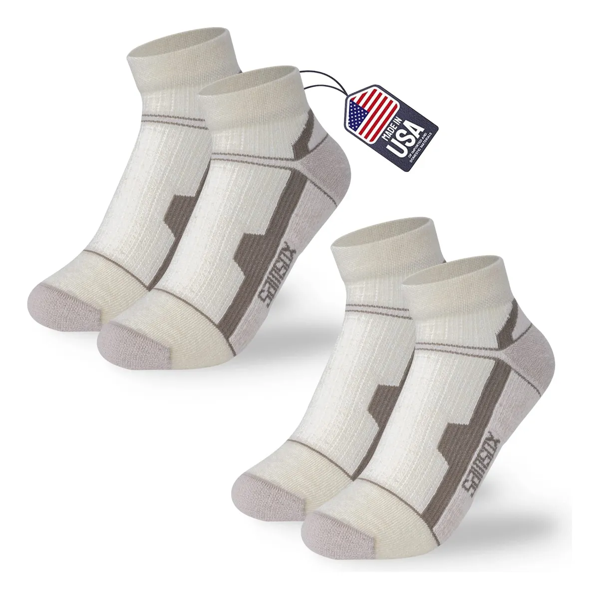 2 Pares Calcetines Deportivos Lana Merina Acolchados Térmicos Transpirables Antideslizantes para Correr Senderismo Invierno Talla Única Hombre Mujer Unisex