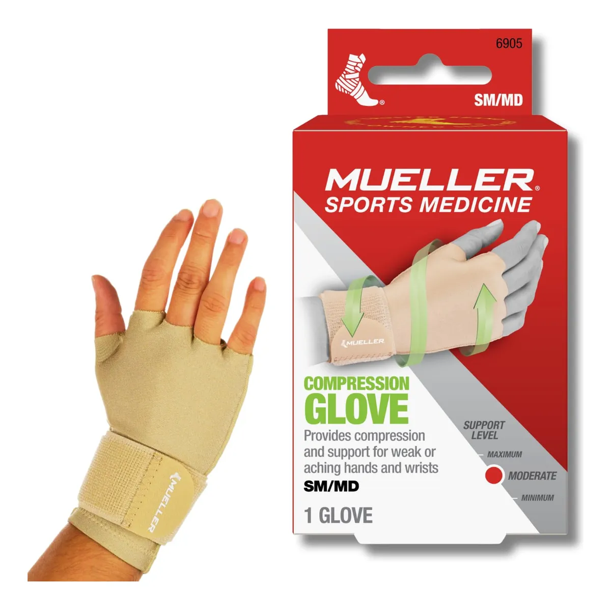 Guantes de Compresión para Artritis | Soporte Terapéutico para Manos | Beige | Talla Mediana/Pequeña