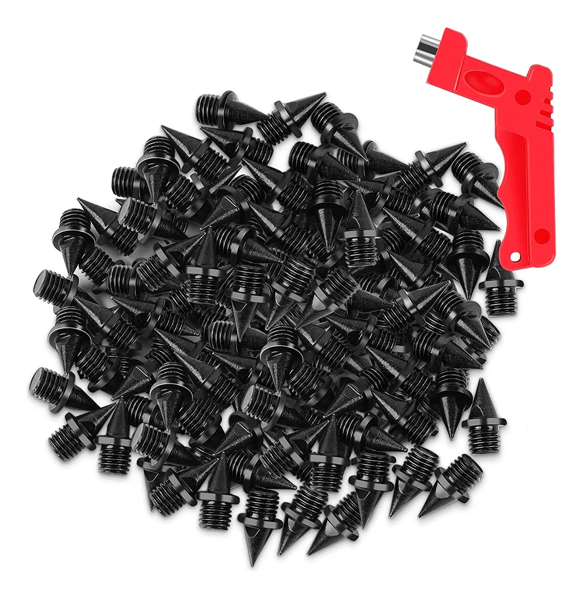 100 Clavos Acero Inoxidable Negro Plateado para Atletismo | Picos Deportivos de Alta Resistencia 0mm 0mm | Accesorios Competición Running