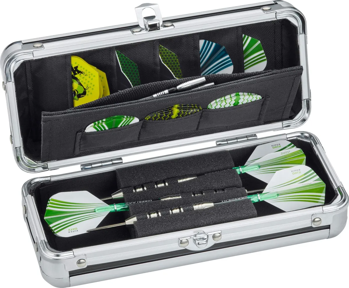 Funda de Aluminio para Dardos Casemaster Sole Negro | Protección Premium y Diseño Elegante para tus Dardos | Estuche Resistente para Jugadores Exigentes
