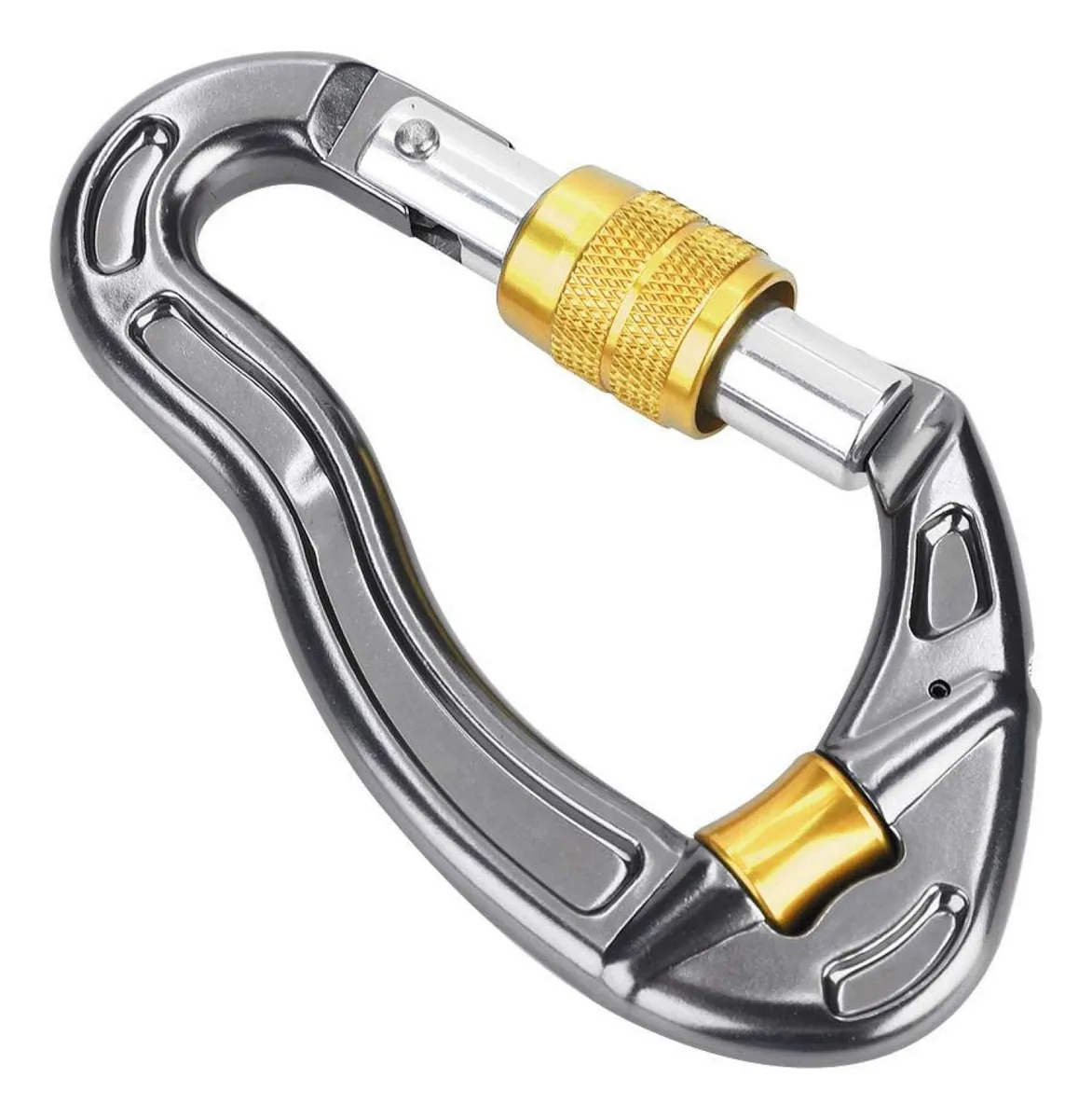 Mosquetón de Bloqueo Heavy Duty 25kN para Escalada y Montañismo - Gancho Resistente y Seguro en Color Amarillo