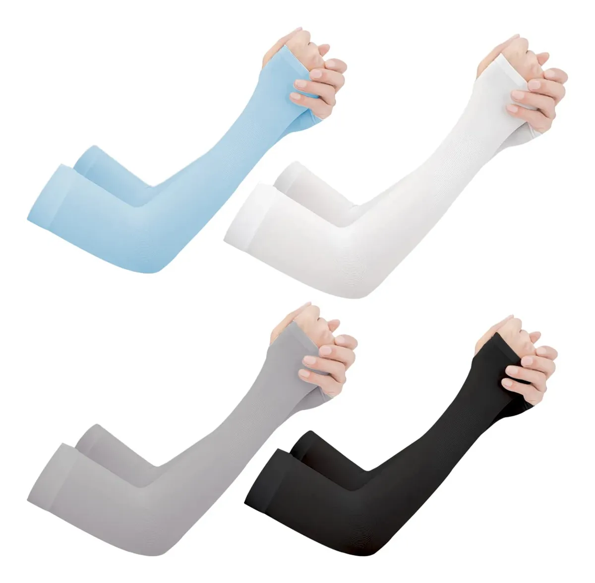 4 Pares Mangas de Brazo Protección UV Ciclismo Conducción Tela Diseños Talla Única Anti-Rayaduras y Sol para Deportistas y Viajeros