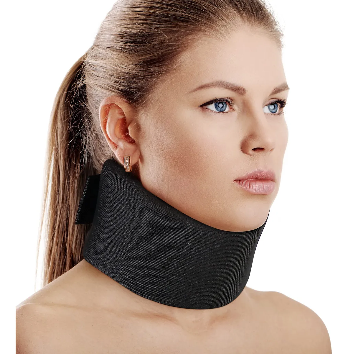 Cuello Cervical Ajustable Espuma Suave Terapia de Soporte para Alivio del Dolor de Cuello y Cervical - Talla Mediana - Negro