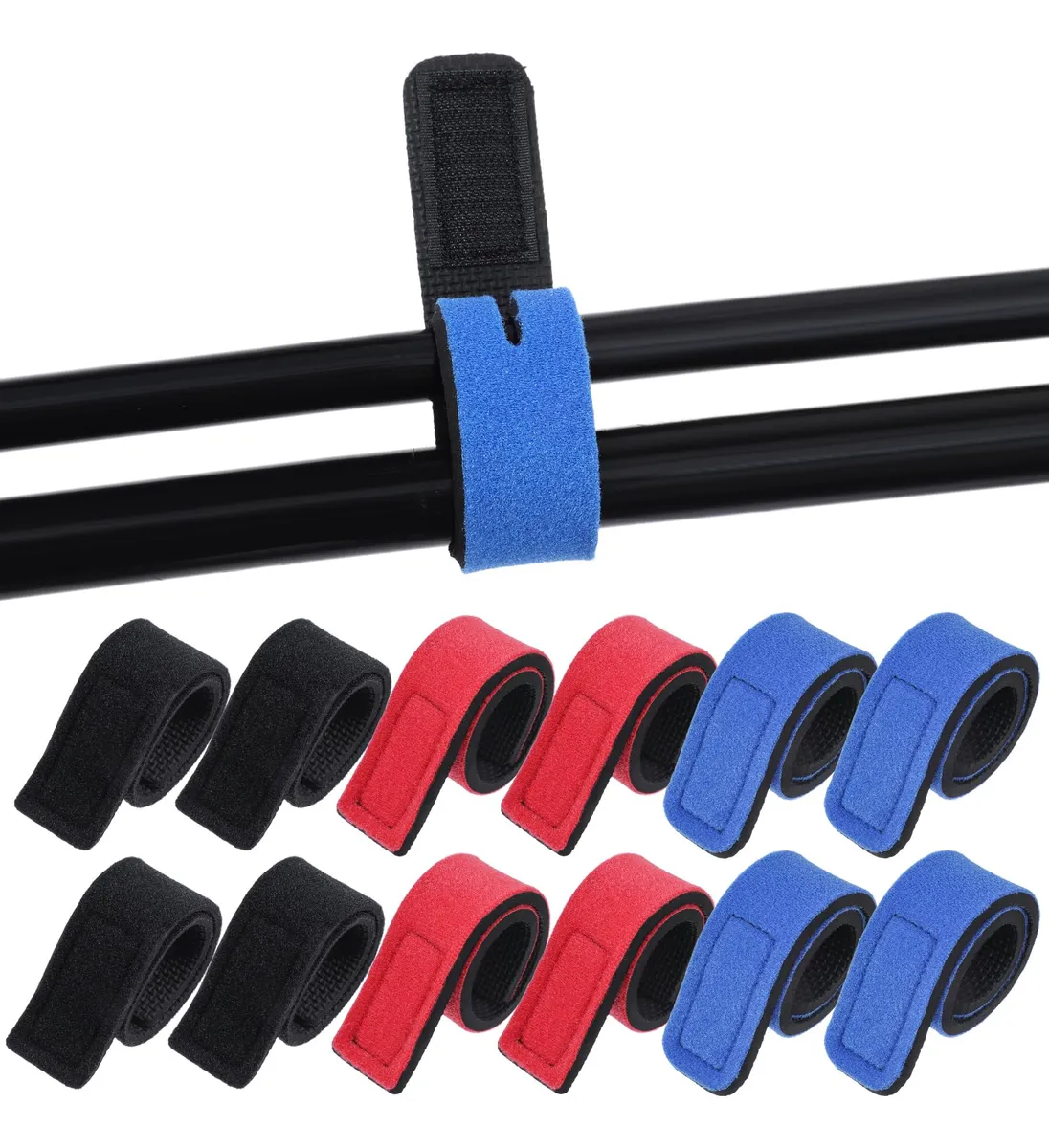 12 Correas Elásticas para Cañas de Pescar | Accesorios de Pesca Seguros y Portátiles | Ideal para Aparejos de Pesca Variados