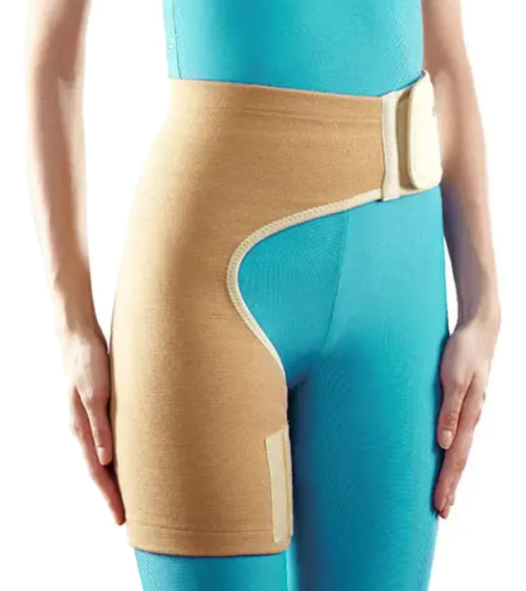 Estabilizador de Cadera y Muslera Beige de X-Lar: Alivio y Soporte Lumbar Avanzado para Mujeres y Hombres. Mejora la Postura y Reduce Dolor Lumbar.