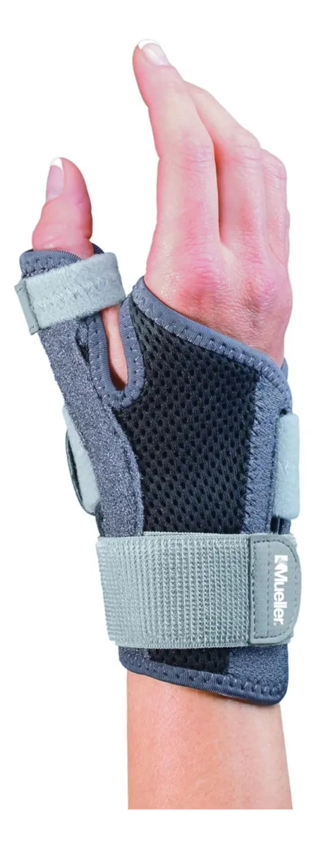 Estabilizador de Pulgar Ajustable Unisex Negro | Soporte Terapéutico para Dolor y Esguinces | Talla Universal para Mano Izquierda o Derecha | Diseño Ergonómico y Transpirable