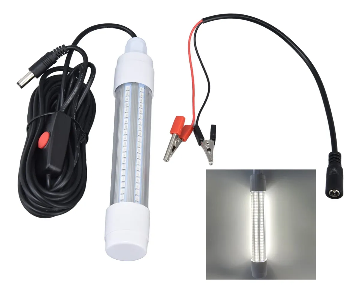 Luz de Pesca LED Subacuática IP68 126 Leds Potente 13W 1000 Lúmenes para Atraer Peces en Pesca Nocturna y Submarina | Iluminación Profesional para Embarcaciones