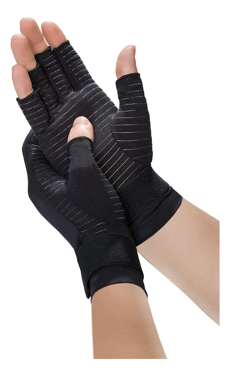Guantes de Compresión Copper Fit Negro Talla Pequeña/Mediana para Alivio del Dolor y Soporte de Manos - Tecnología de Cobre - Unisex