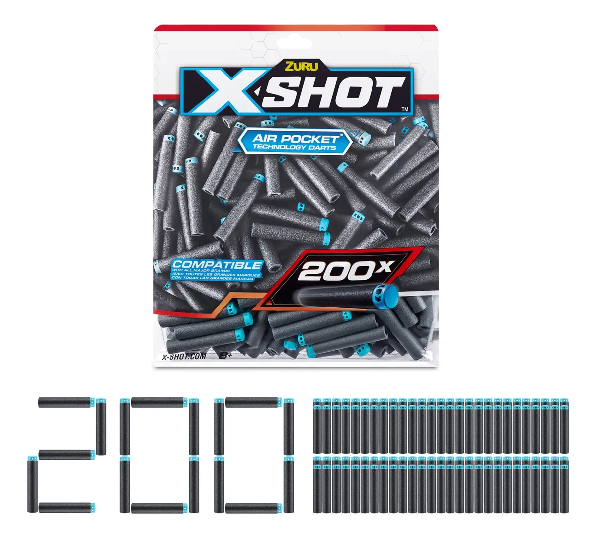Paquete de Recarga 200 Dardos Xshot para Blasters - Precisión y Diversión Garantizada - Color [Nombre Del Diseño]