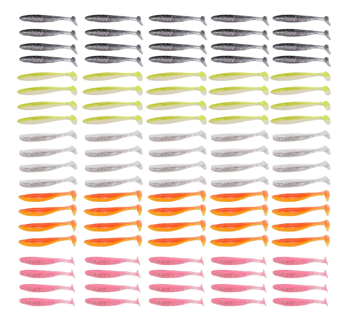 100 Señuelos de Pesca Suaves Realistas, Diseño de Paleta Vibrante, Accesorios de Pesca de Alto Rendimiento, Color Negro