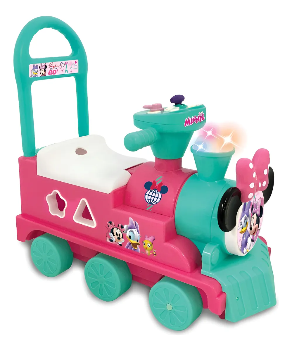 Carrito de Bebé Minnie Mouse Rojo con Luces y Sonidos Divertidos | Juguete Interactivo para Niños | Regalo Ideal para Pequeños Fans de Disney | Estimula la Imaginación y el Juego Activo
