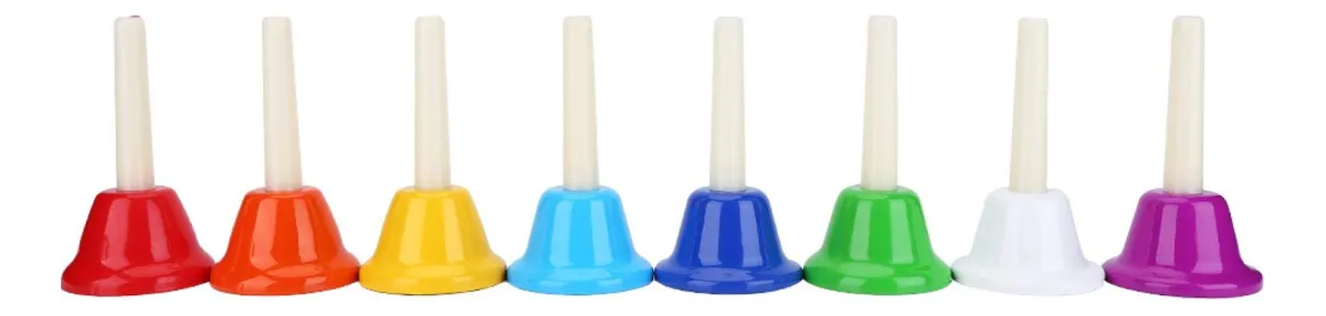 Campana de Mano Metálica Profesional 9 Notas - Instrumento Musical Orff para Niños y Adultos - Sonido Claro y Duradero para Educación Musical y Terapia