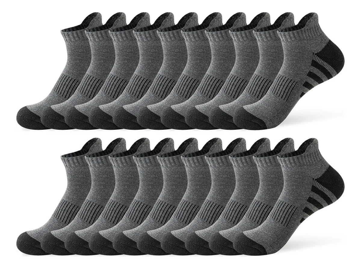 10 Pares Calcetines Atléticos Hombre Transpirables Tela Diseño Premium Calidad Superior Talla Única Ajuste Perfecto Entrenamiento Deporte Diario