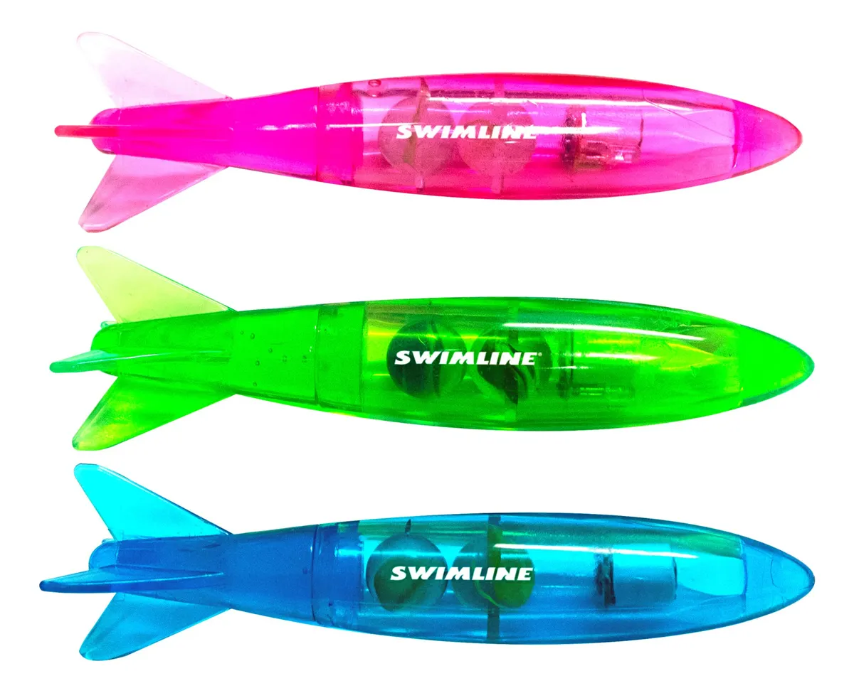 Juguetes de Buceo LED 3 Piezas para Piscina y Baño Infantil | Luces Sumergibles Colores Azul, Verde, Rosa | Diversión Segura para Niños