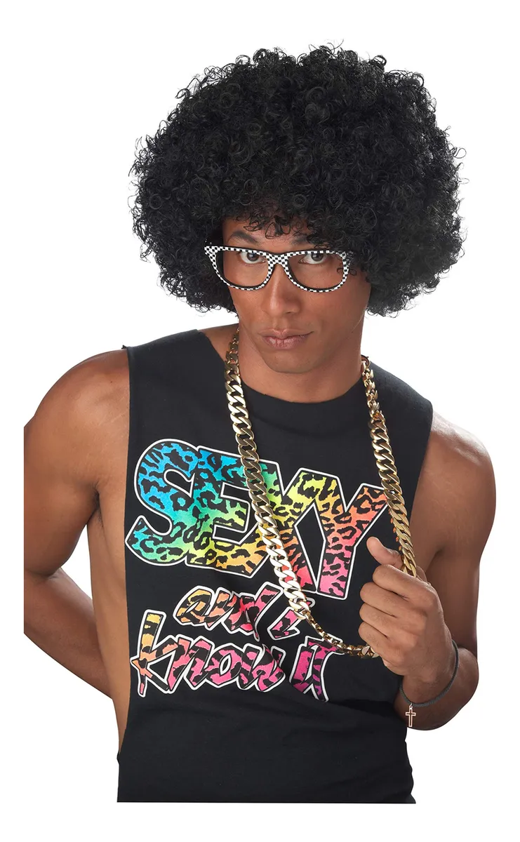 Peluca Afro Jumbo Negra para Hombre Adulto - Estilo Vibrante y Volumen Extremo para Disfraces, Fiestas Temáticas y Carnaval - Look Auténtico y Llamativo