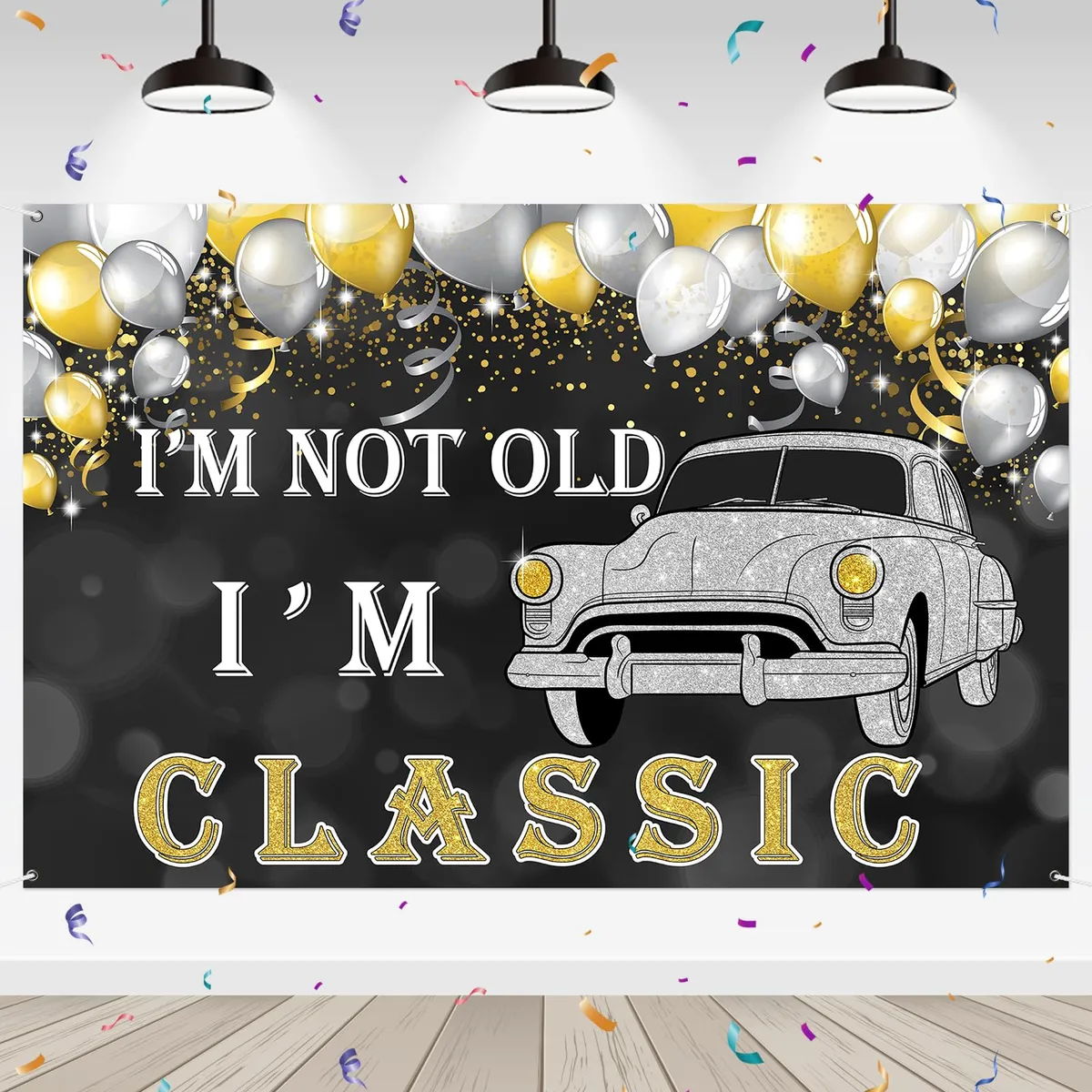 Telón De Fondo Divertido 'I'm Not Old' para Cumpleaños - Diseño Impreso de Alta Calidad - Ideal para Decoración de Fiestas y Fotografía - Color Vibrante