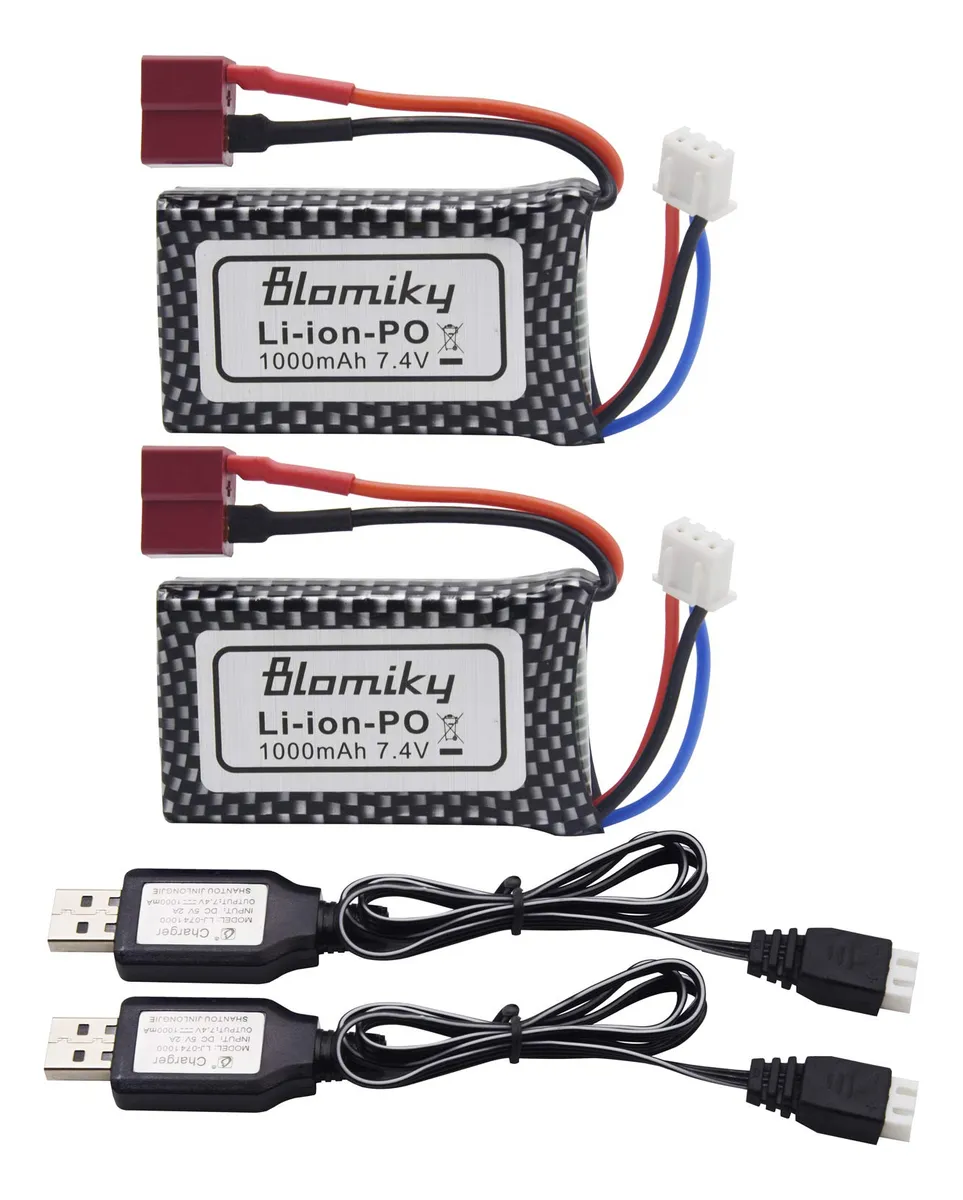 Batería Lipo 7.4V 1000mAh 2S para Camión RC con Cargador USB Rápido | Potencia y Rendimiento Duradero