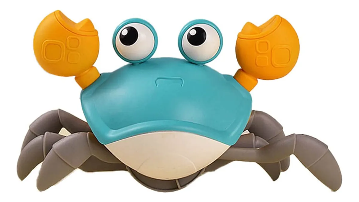 Cangrejo Eléctrico De Gateo Divertido Con Música Cautivadora y Luces LED Interactivas Verdes - Juguete Infantil Educativo para Estimular Movimiento y Coordinación