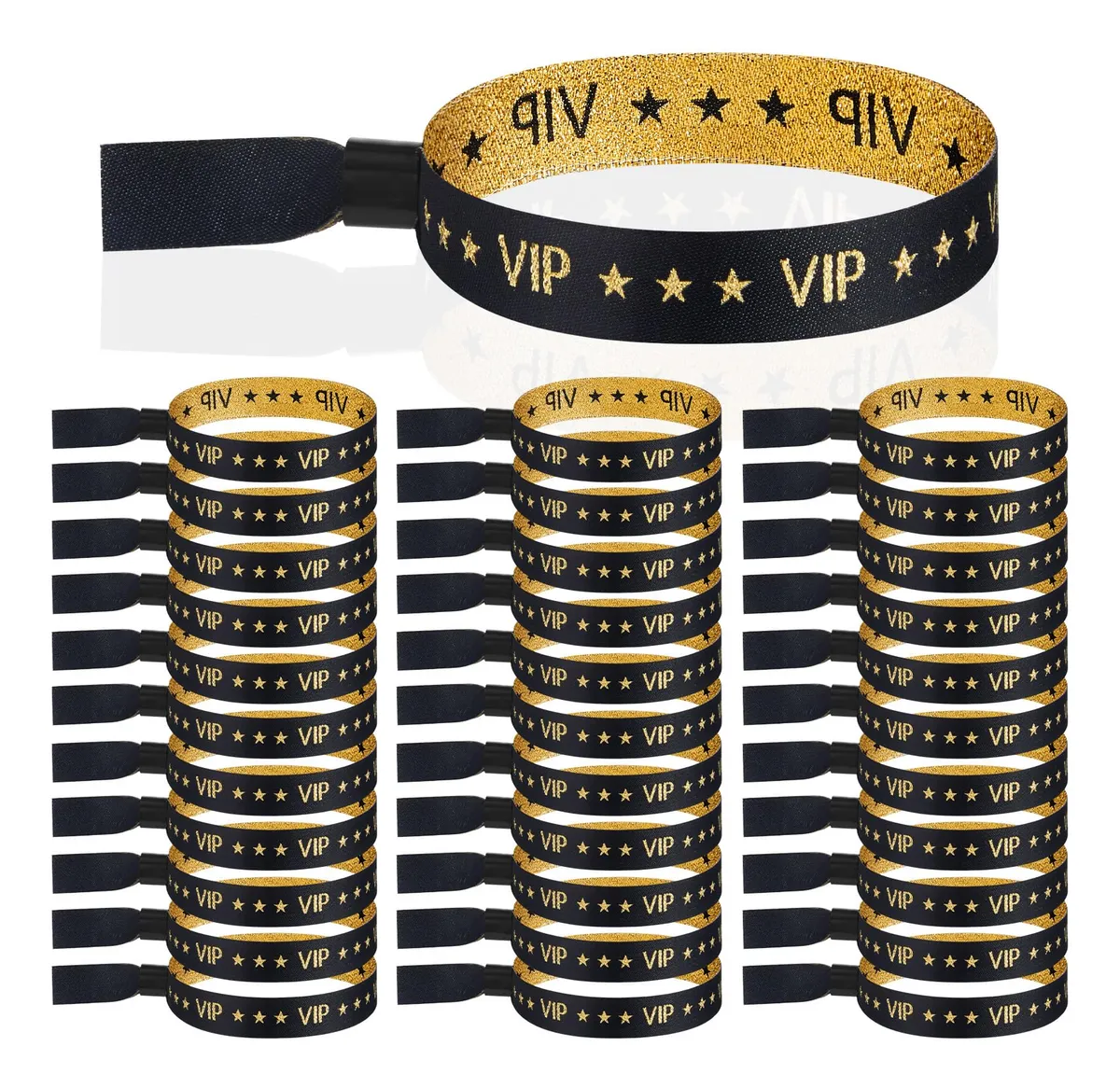 100 Pulseras VIP de Tela para Eventos, Bodas y Festivales | Identificación Segura y Personalizable | Duraderas y Resistentes