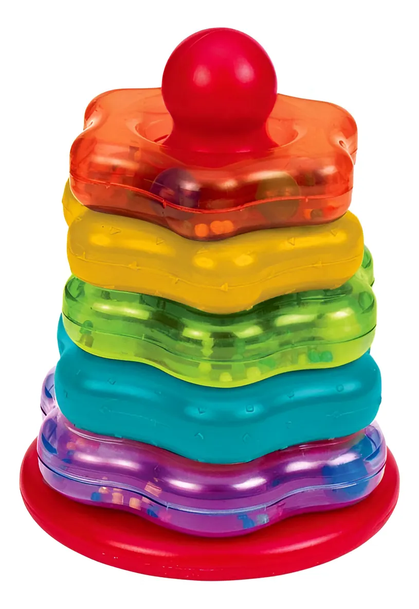 Anillos Apilables Arco Iris Juguete Bebé 1 Año Desarrollo Motriz Fino Cognitivo Colores Brillantes Educativo Seguro Libre BPA Regalo Ideal