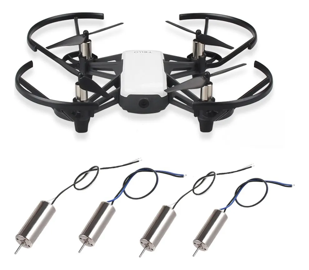 Motores Coreless Originales para Drone DJI Ryze Tello - Repuesto y Mantenimiento - Paquete de 2 Pares (4 Motores) para Vuelos Estables