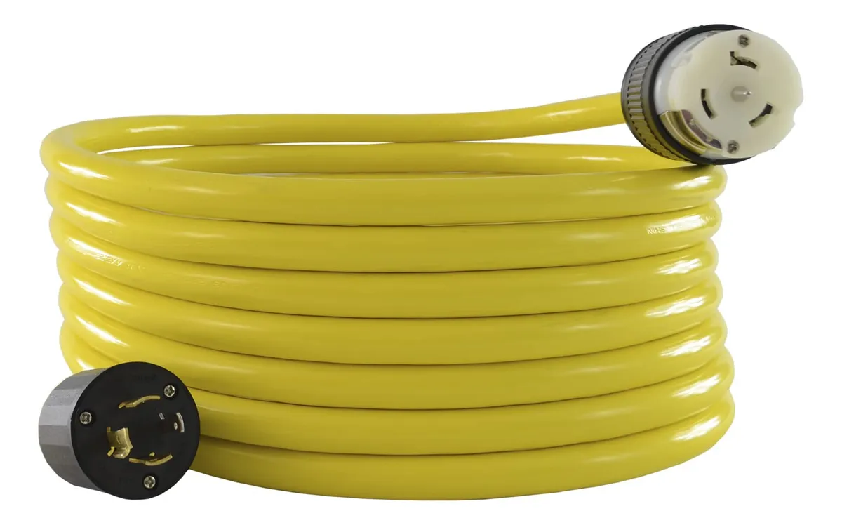 Cable de Transferencia Eléctrica 20A, 4 Clavijas, 50 Pies de Longitud | Conexión Segura y Fiable para Uso Profesional y Doméstico