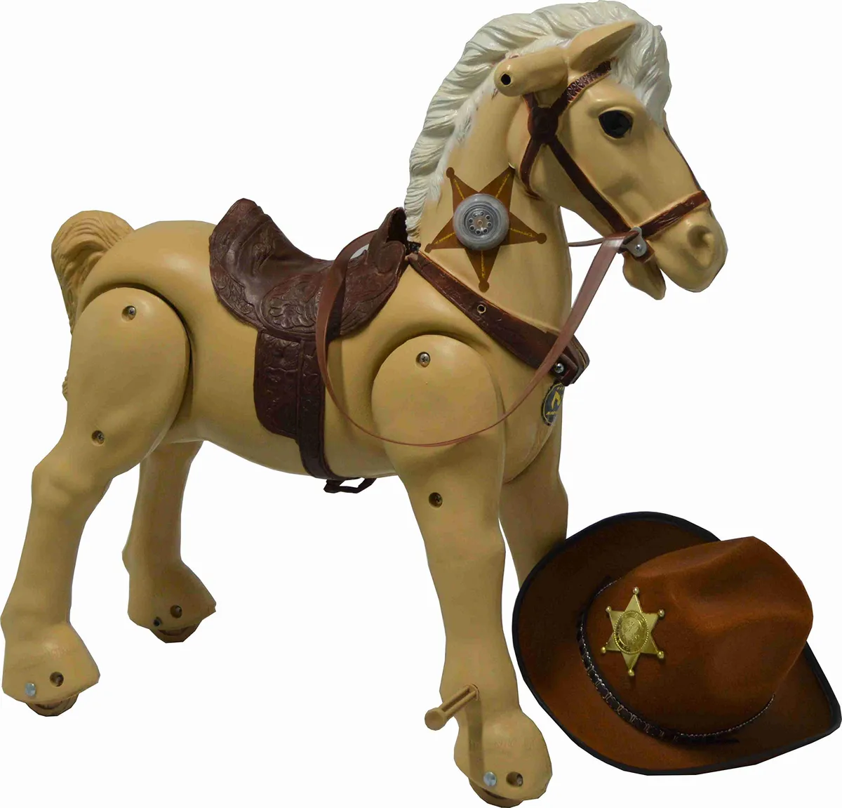 Caballo Bronco Montable de Juguete Infantil con Sombrero - Diversión Segura y Aventura para Niños - Juguetes para Exterior y Decoración