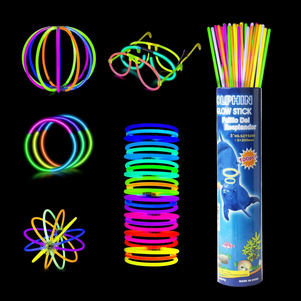 100 Pulseras LED Neón Multicolor con Luces Vibrantes - Perfectas para Fiestas, Eventos y Celebraciones - Accesorios Luminosos Brillantes - Rojo Intermitente