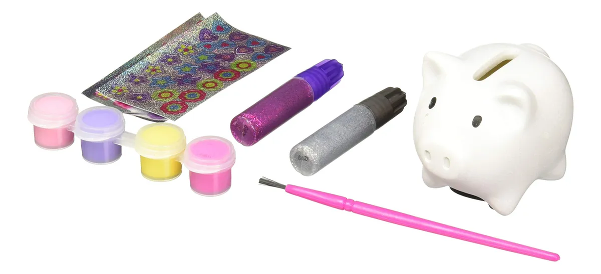 Alcancía Cochinito Personalizable para Pintar y Decorar | Kit Creativo Incluye Accesorios y Nombre | Regalo Único para Niños y Adultos