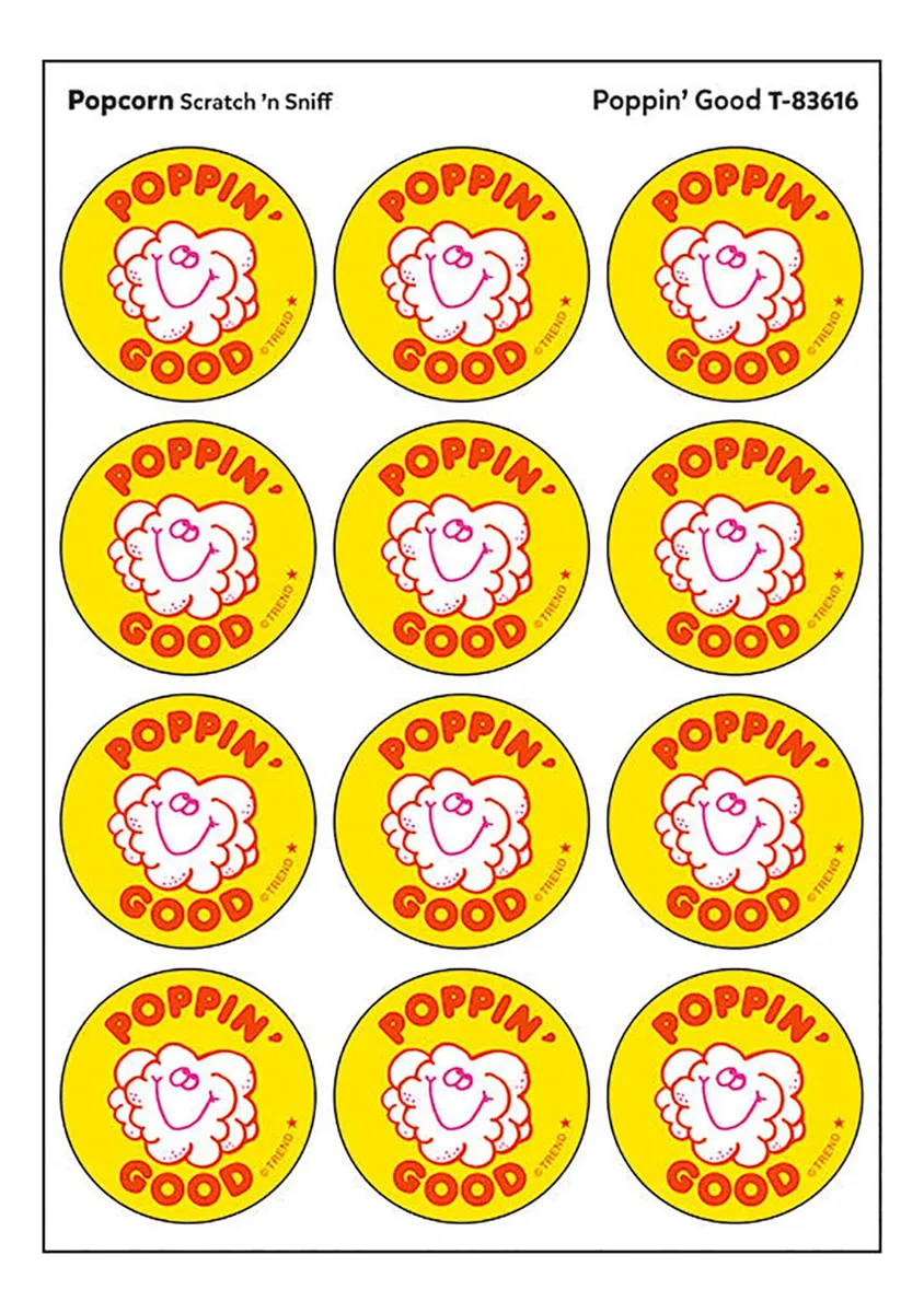 Pegatinas Divertidas Popcorn Años 80: Pack 24 Diseños Retro para Decorar | Vinilo Duradero Estilo Vintage