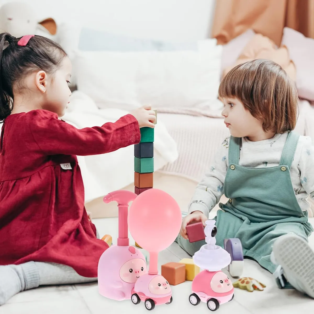 Carritos de Juguete para Niño Kit Aerodinámico 2 en 1 - Vehículo de Construcción y Juego, Regalo Educativo para Niños