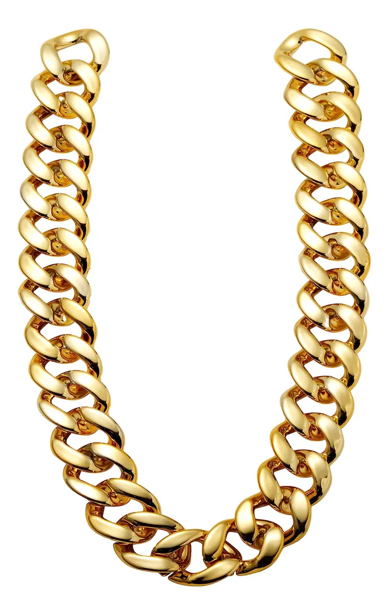 Cadena de Oro Falsa Gruesa para Disfraz Hip Hop - Accesorio XXL Brillante para Fiestas y Eventos Temáticos - Estilo Rapero Vintage