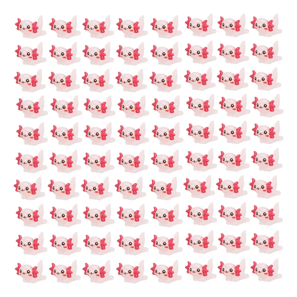 80 Piezas Mini Figuras de Axolotl de Resina Rosa para Decoración y Manualidades | Adornos Kawaii para Proyectos Creativos