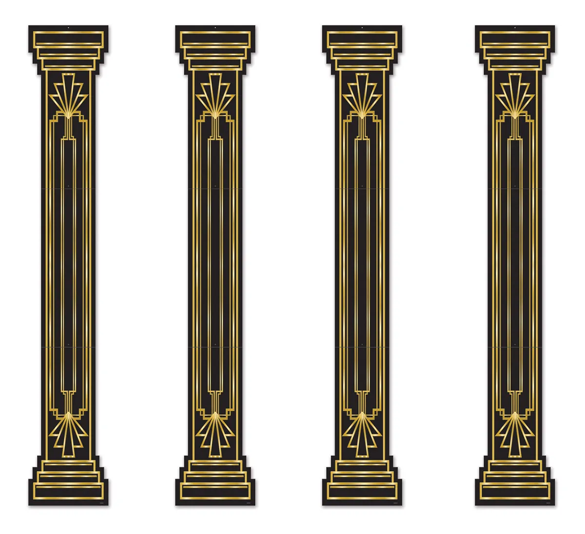 Decorativas Columnas Años 20 para Fiesta Nocturna - Set de 4 Piezas con Diseño Elegante y Festivo - Estilo Vintage para Eventos Especiales