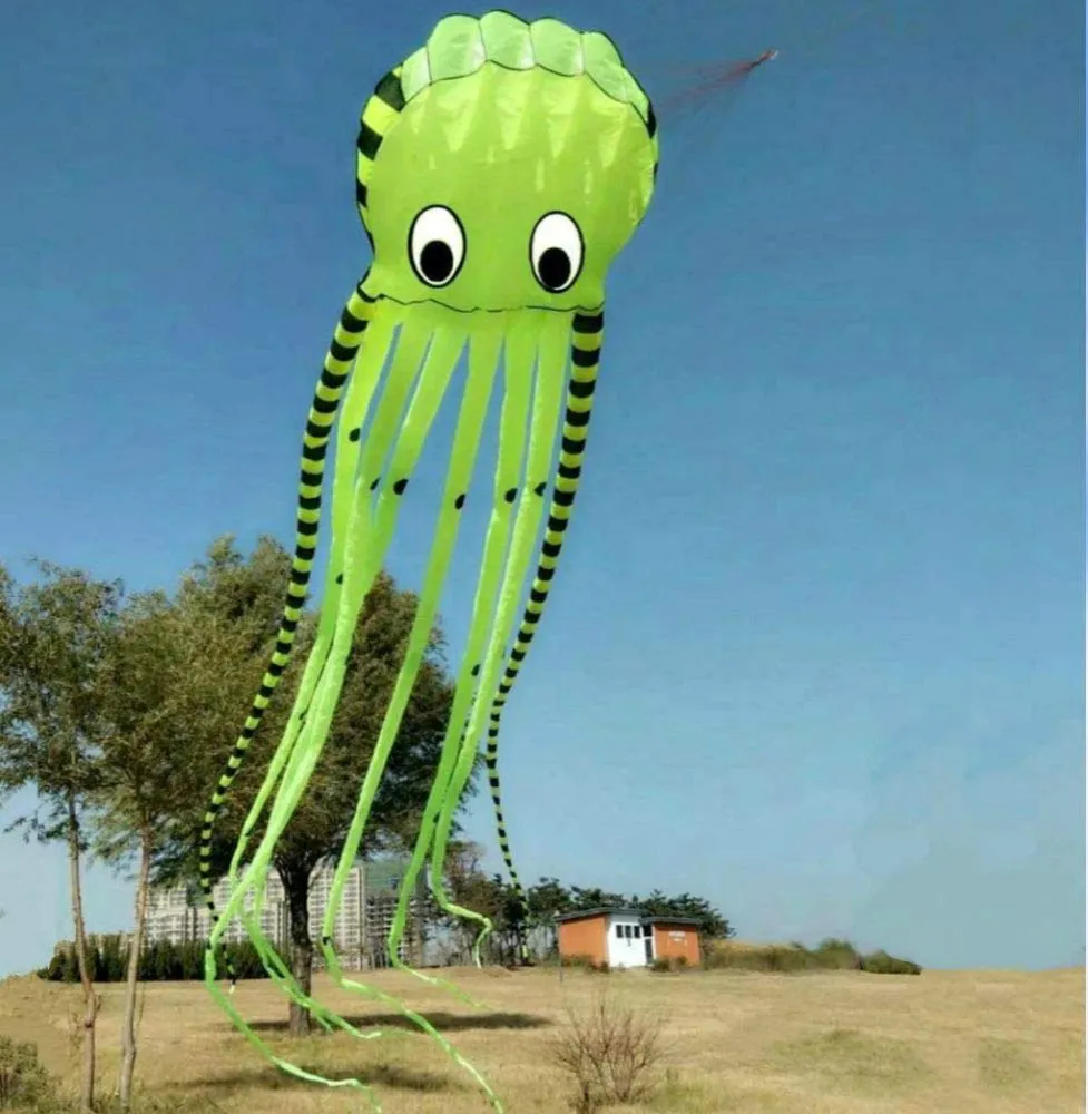 Cometa Pulpo Grande 8m con Mango y Línea de Alta Calidad para Playa y Exteriores - Diversión Asegurada para Niños y Adultos