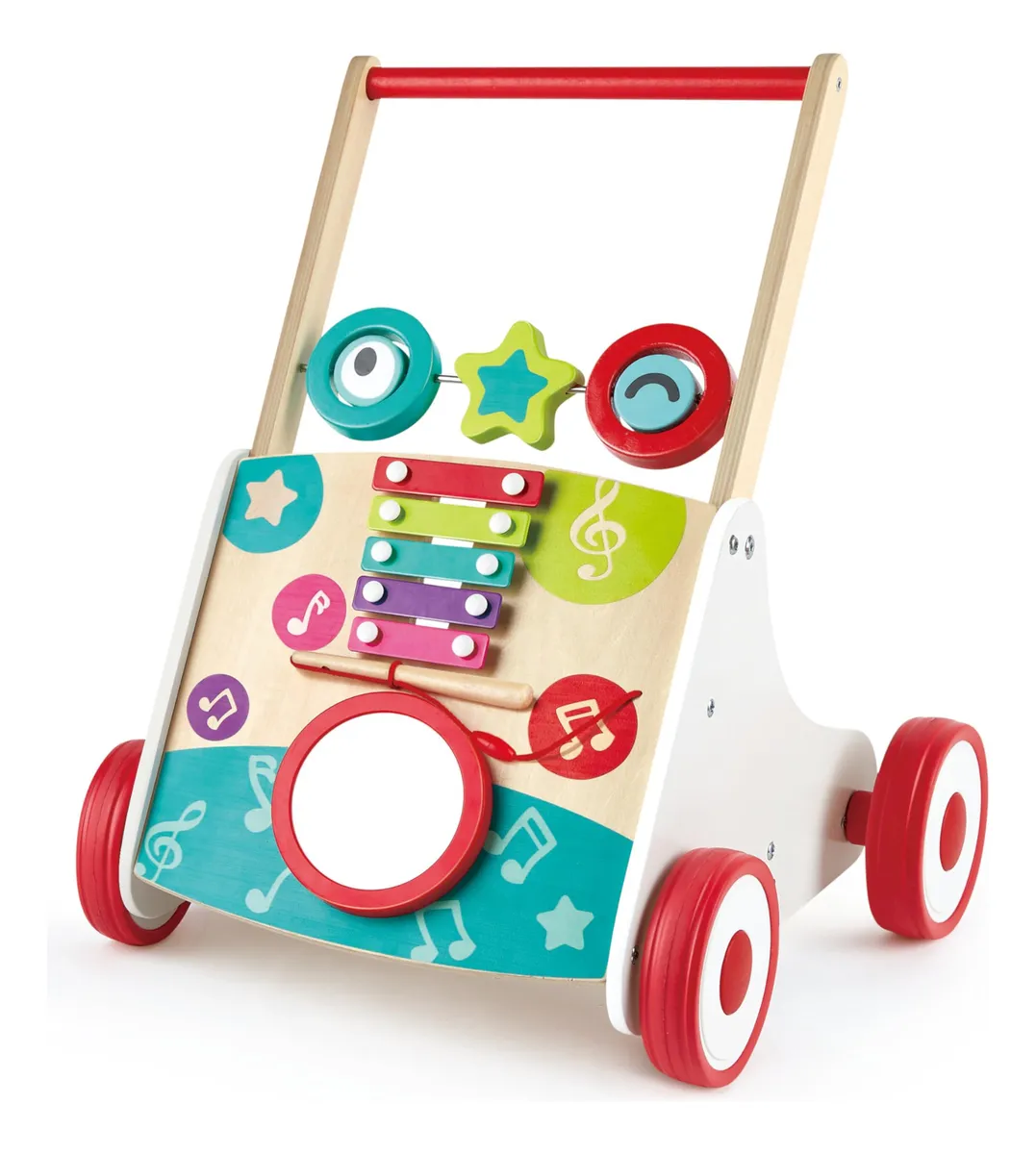 Caminador Musical de Madera para Bebés y Niños Pequeños: Divertido Juguete de Desarrollo Infantil, Estimula Habilidades Motoras