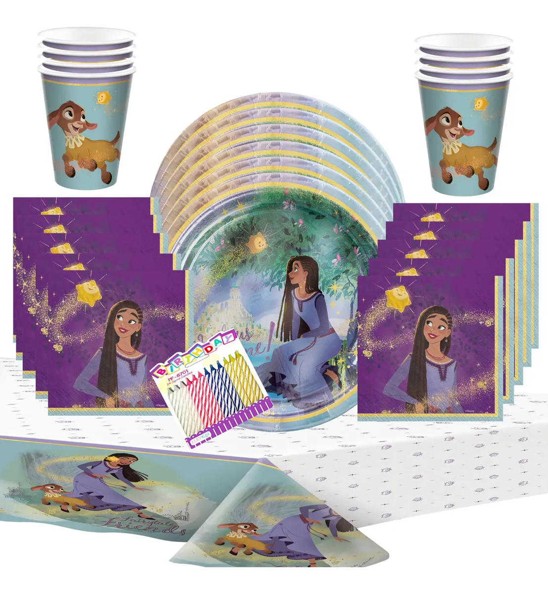 Paquete Completo 16 Platos 23cm, Servilletas, Tazas y Mantel Decorativo Color [Nombre del Diseño] - Vajilla Desechable Premium para Fiestas y Eventos