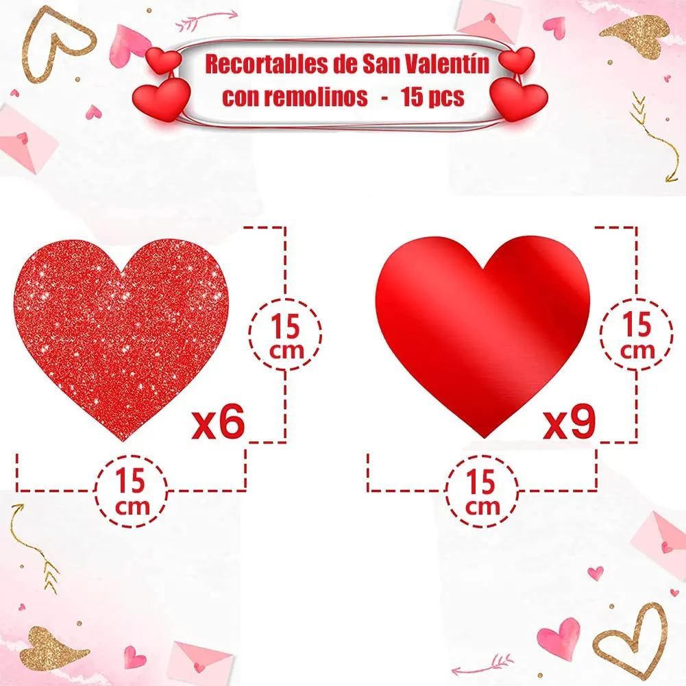 30 Espirales Colgantes Corazón Rojo Decoración Fiesta San Valentín, Bodas, Cumpleaños - Elegante Adorno para Colgar en Interiores y Exteriores - Image 2