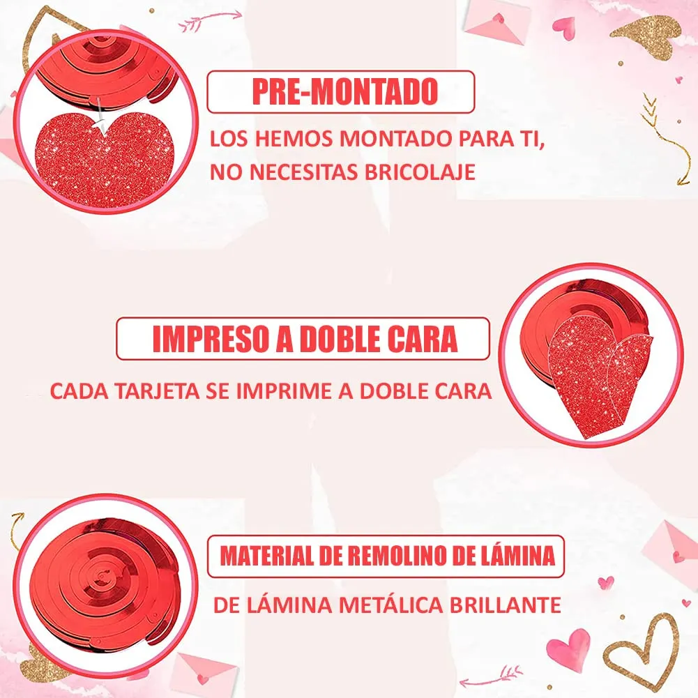 30 Espirales Colgantes Corazón Rojo Decoración Fiesta San Valentín, Bodas, Cumpleaños - Elegante Adorno para Colgar en Interiores y Exteriores - Image 4