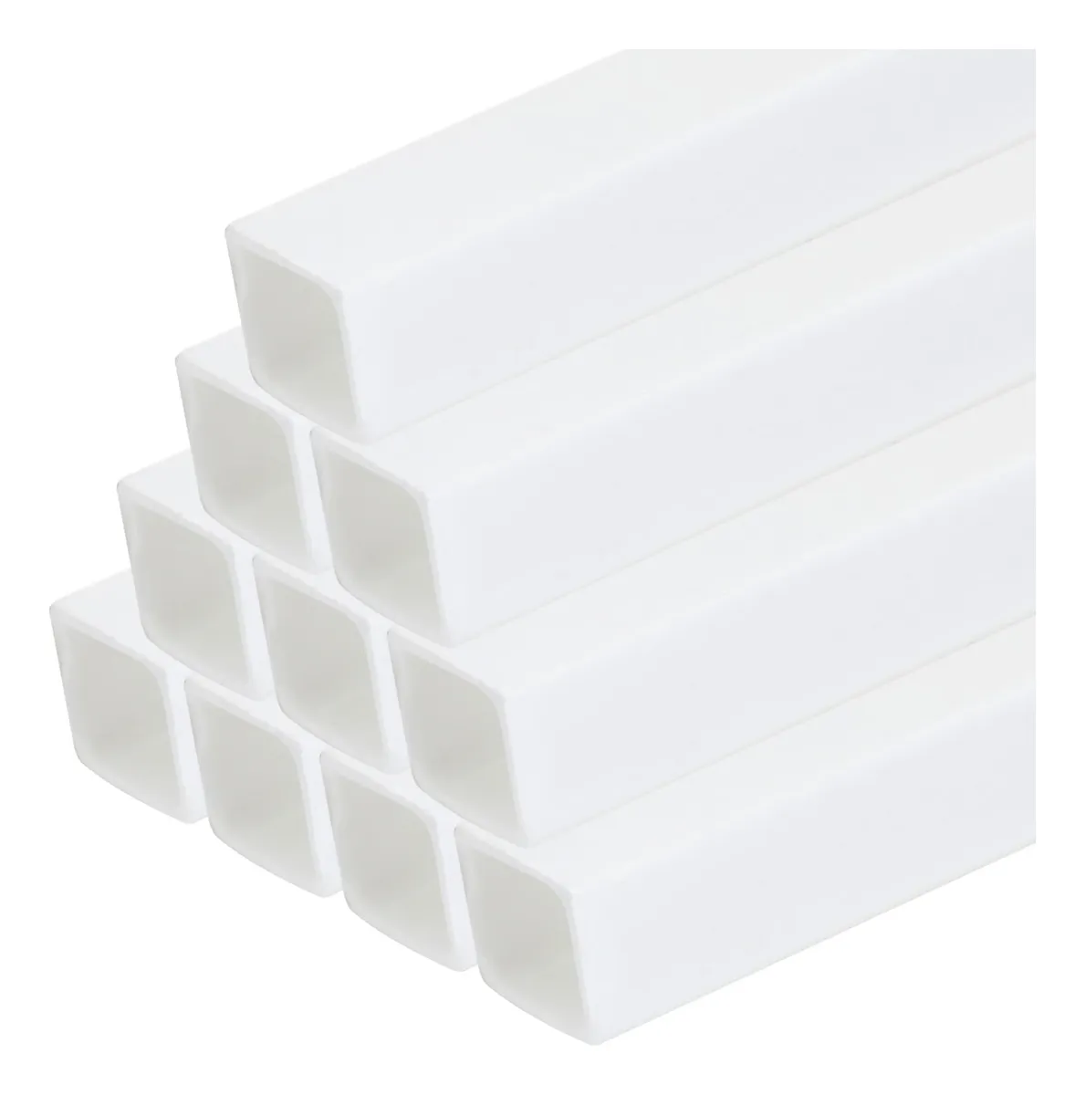 10 Tubos De Plástico ABS Blanco 50x50mm (20 Pulgadas) | Duraderos y Versátiles para Proyectos