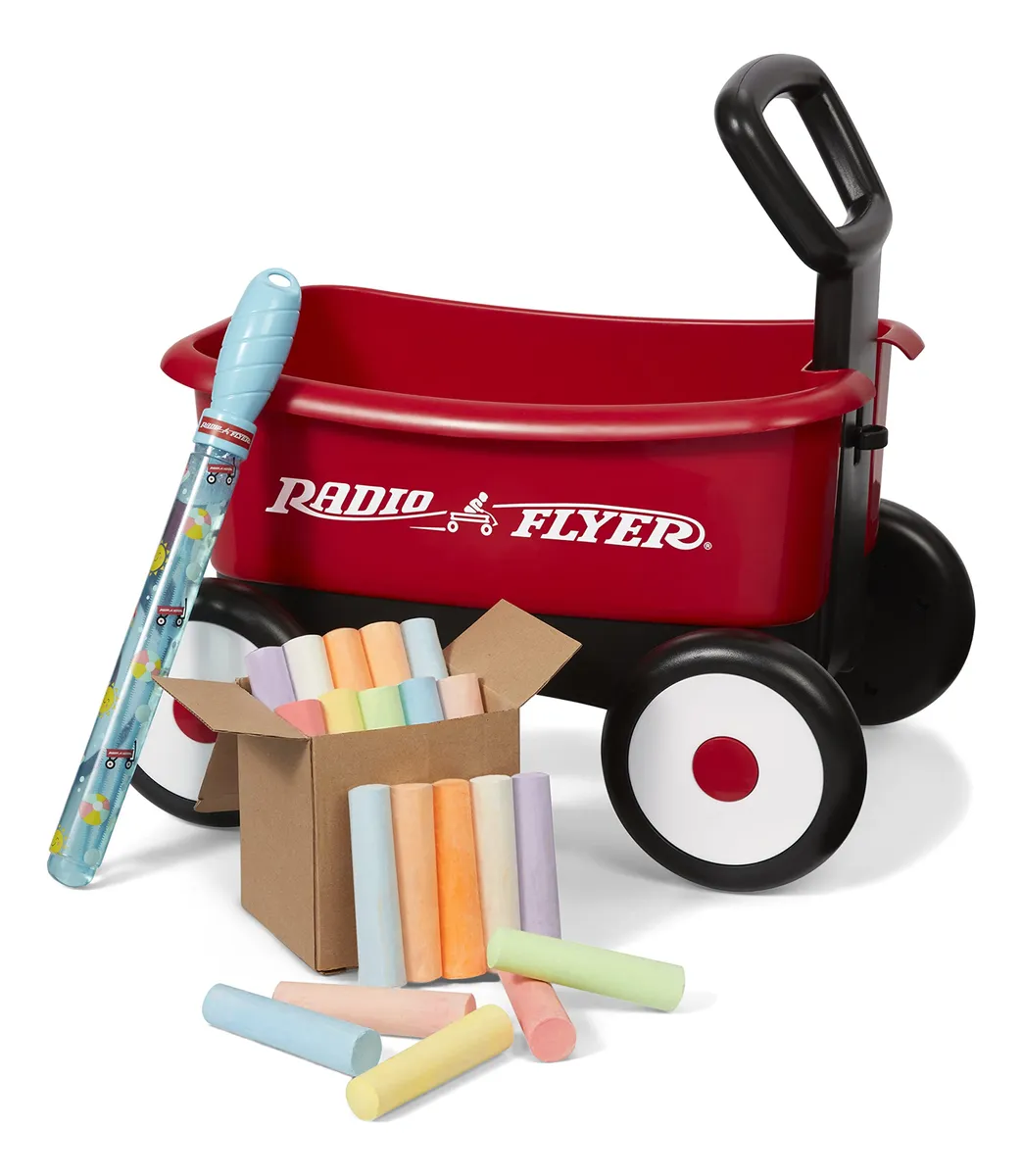 Carrito para Niños con Burbujas y Tiza Rojo - Juguete Divertido para Exteriores y Decoración Creativa, Ideal para 3 Años