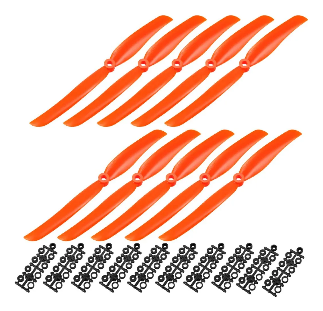 Hélices RC 8060 de Nailon Naranja - Paquete de 10 uds. Medida 2 x 15 cm, Ideales para Drones y Aviones a Radio Control - Rendimiento y Durabilidad
