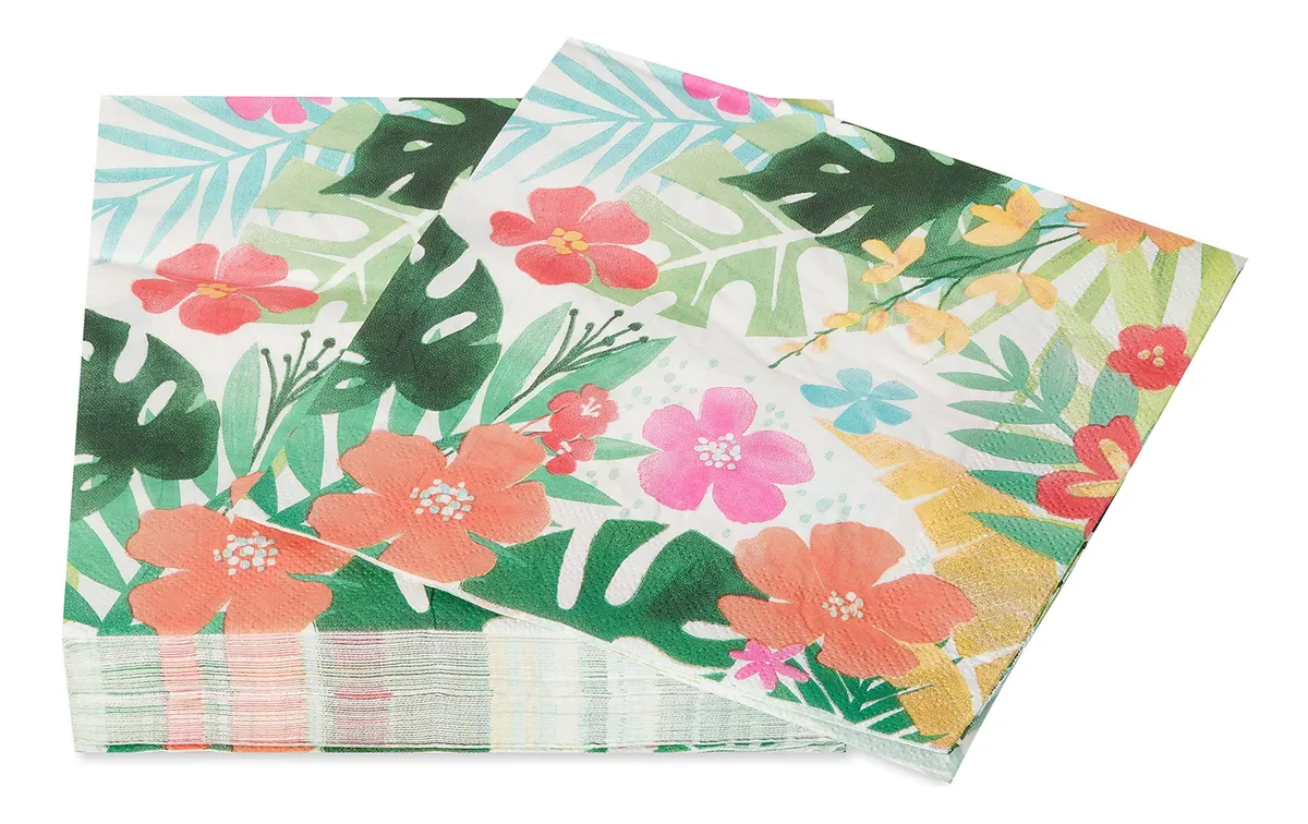 Servilletas de Almuerzo Tropicales para Fiesta - Diseño Exclusivo | Pack 50 Unidades | Ideales para Eventos Veraniegos y Celebraciones Temáticas
