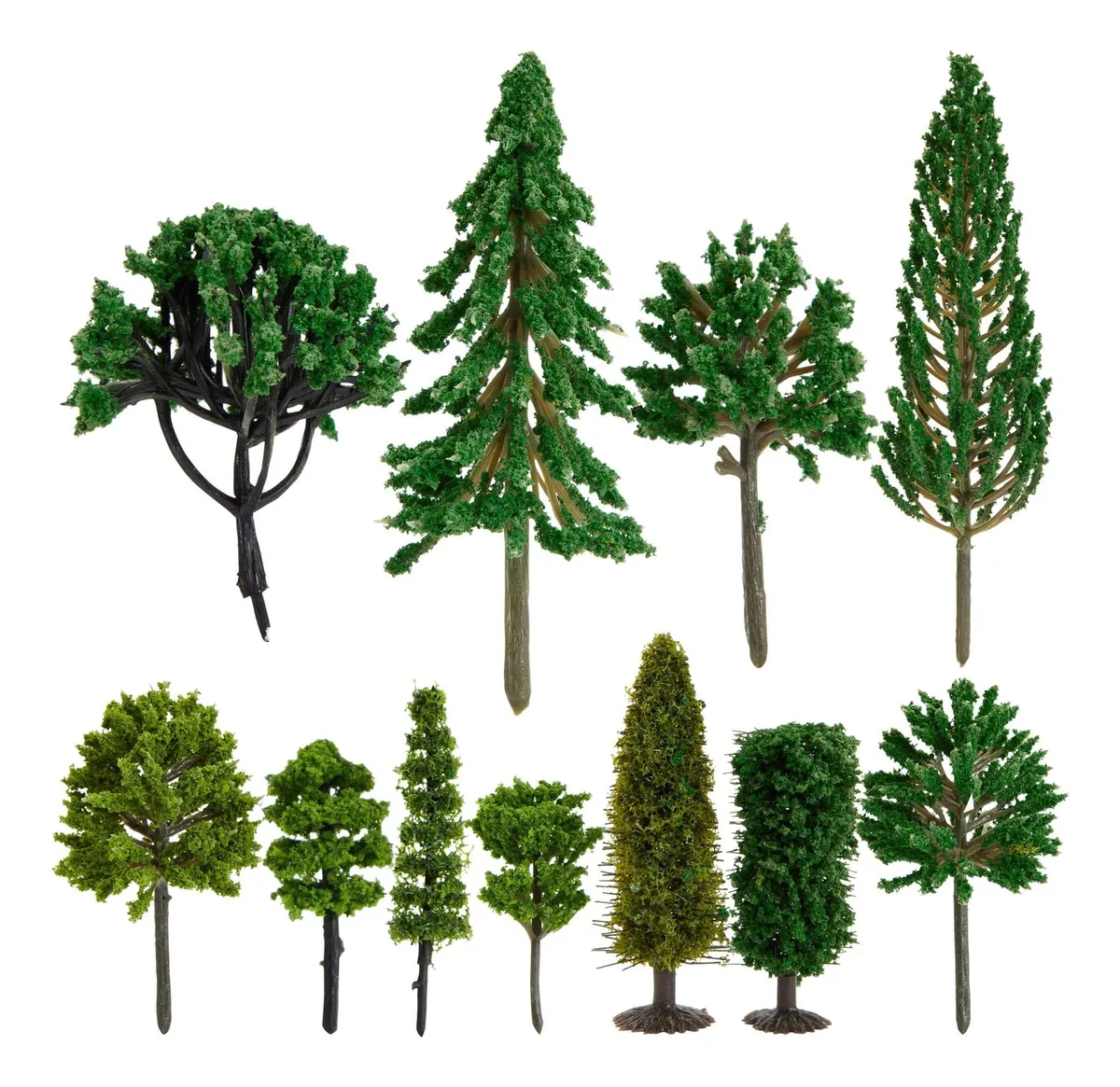 55 Mini Árboles Escala para Dioramas, Maquetas y Manualidades | Modelismo Paisajístico | Verde Vibrante para Proyectos DIY