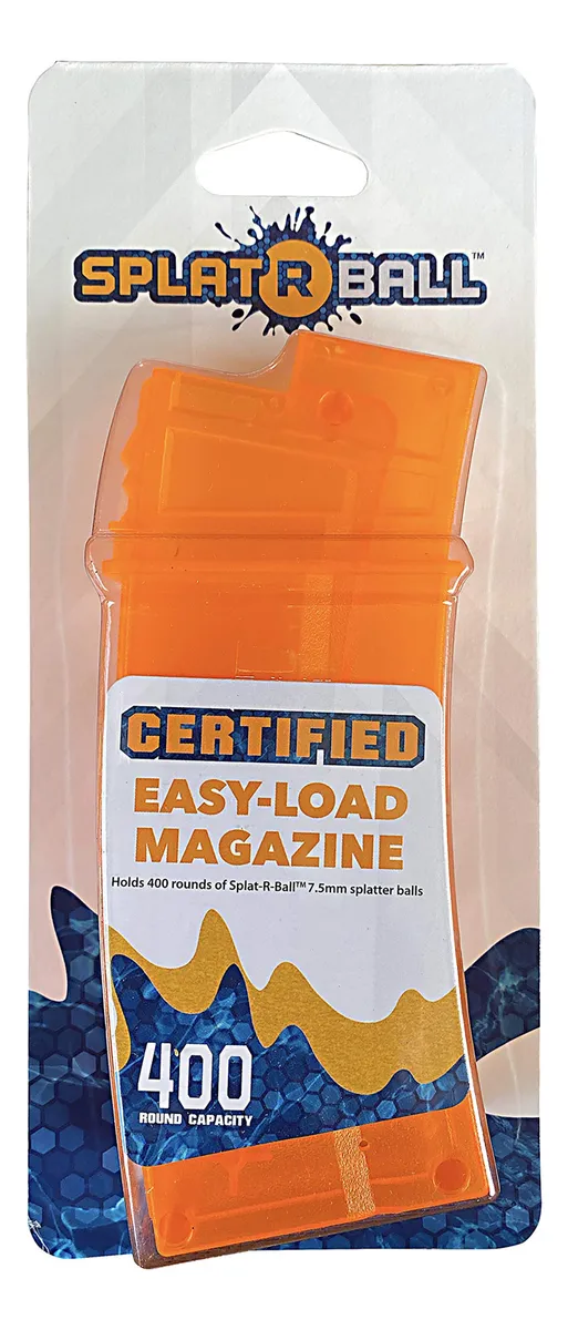 Blaster de Bolas Splatrball 400 - Disparador Automático de Agua y Gel, Juego al Aire Libre, Capacidad Redonda, Color Naranja Vibrante