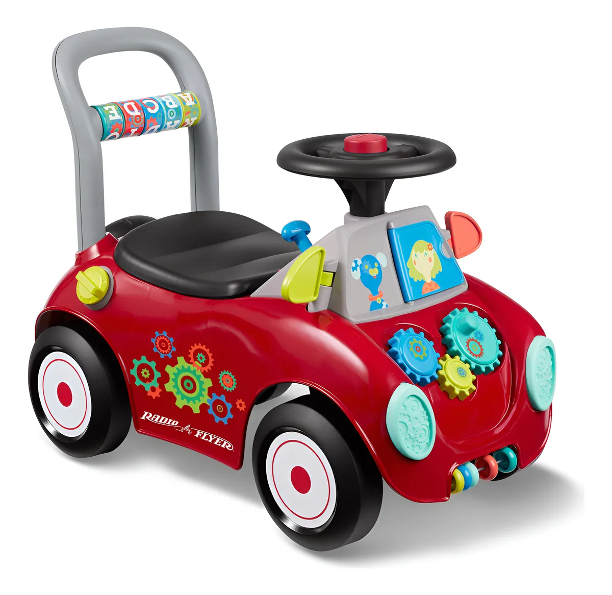 Carrito Ride On Busy Buggy Rojo para Niños de 1 a 3 Años - Vehículo de Impulso Infantil Divertido y Seguro con Diseño Atractivo | Juguete Exterior e Interior