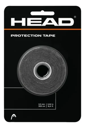 Cinta Protectora Profesional para Cabeza de Raqueta de Tenis y Squash | Alta Resistencia | 4.88 Metros | Negra