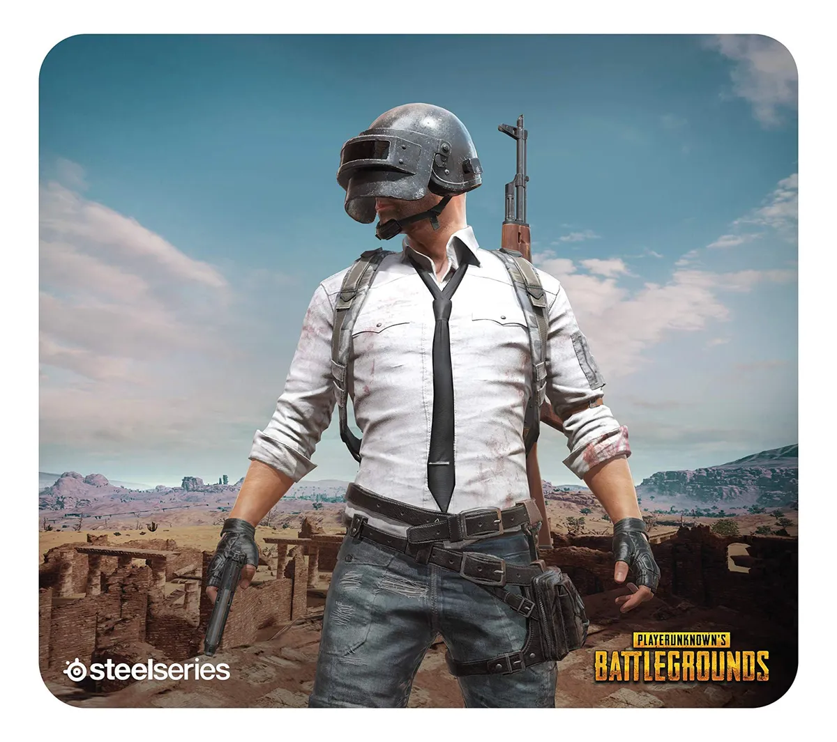 Alfombrilla de Escritorio Qck Clásico PUBG Miramar Grande Negro Diseño Impreso para Gaming y PC | Superficie de Deslizamiento Óptimo | Antideslizante | Estilo y Rendimiento