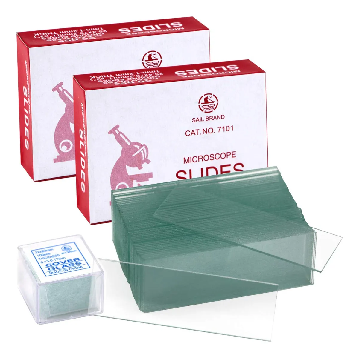 100 Diapositivas Transparentes Premium para Microscopio con 100 Cubreobjetos Coloridos - Ideal para Laboratorios, Educación y Muestras Biológicas - Accesorios Esenciales